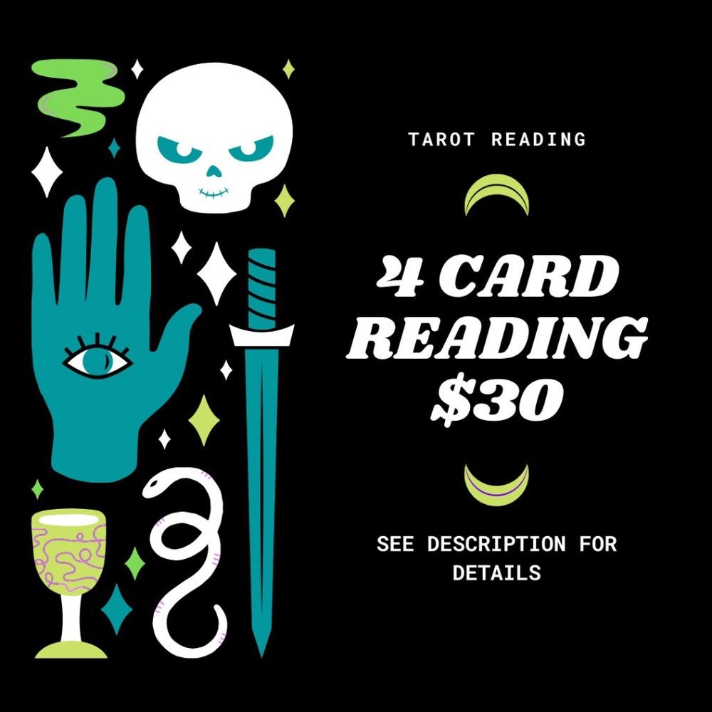 ☽ 1 Question, 4 Card Intuitive Tarot Reading ☽